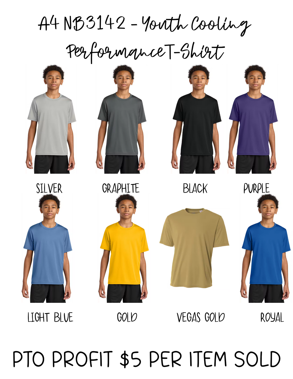 YOUTH/ADULT A4 - Cooling Performance T-Shirt