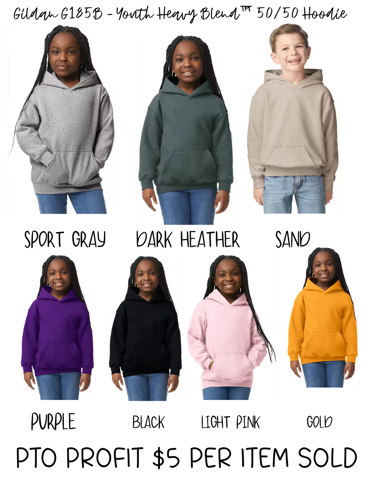 YOUTH/ADULT Gildan - 50/50 Blend Hoodie