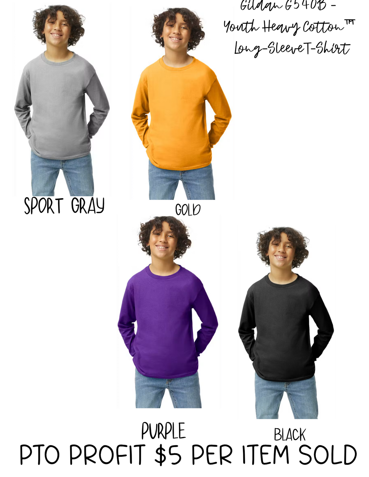 YOUTH/ADULT Gildan - Heavy Cotton Long Sleeve