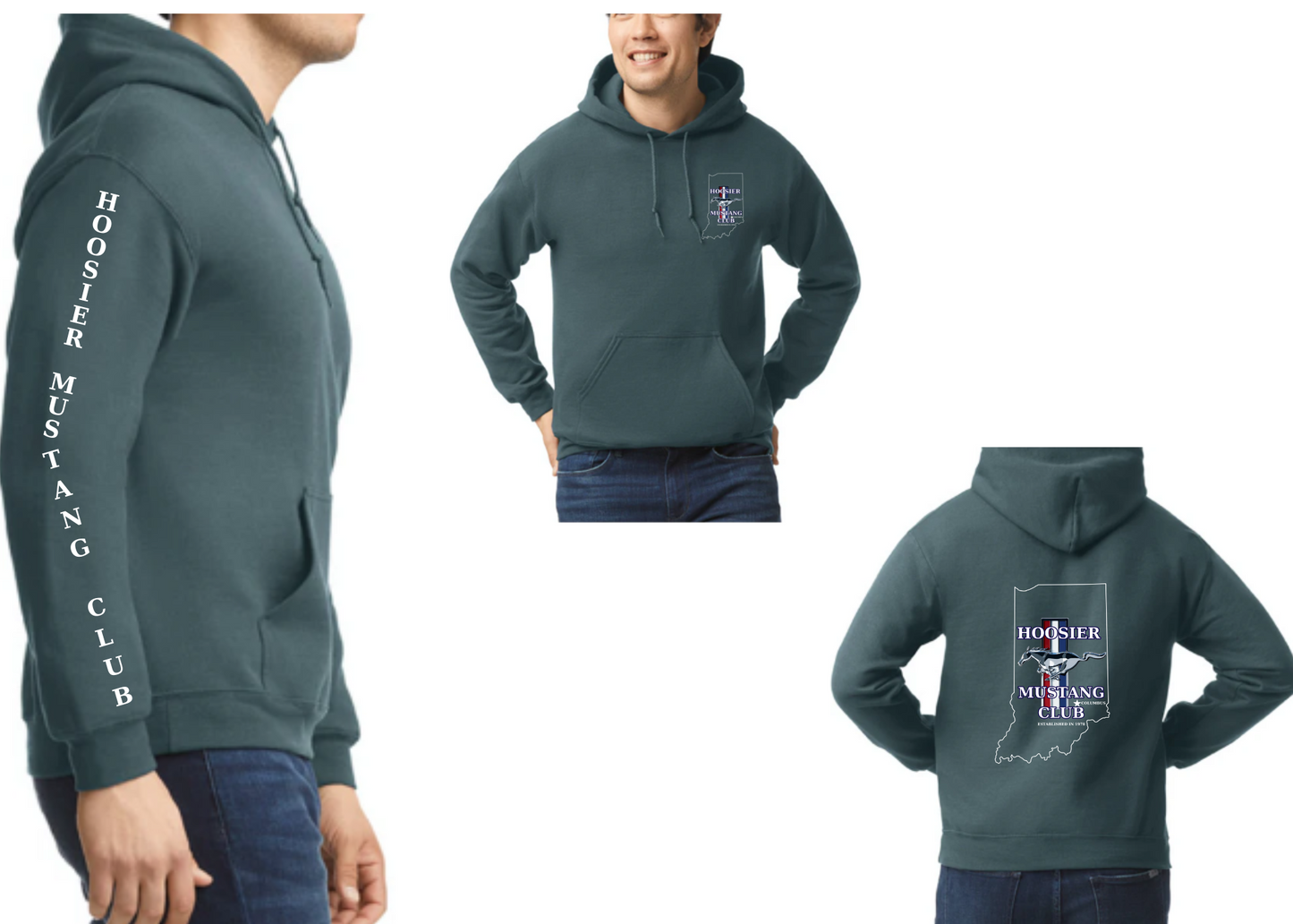 Hoodie front, back, and sleeve (unisex)