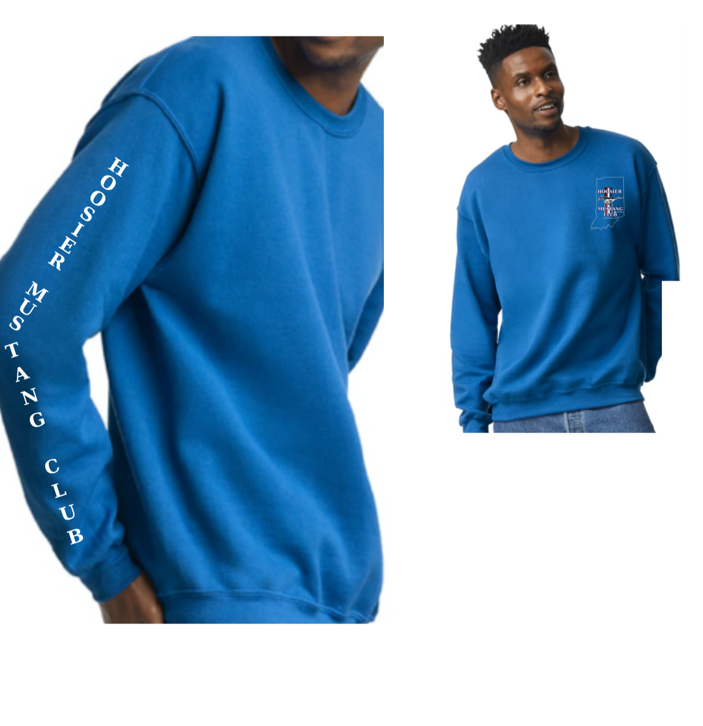 Unisex Crewneck Front and Sleeve Plus Size