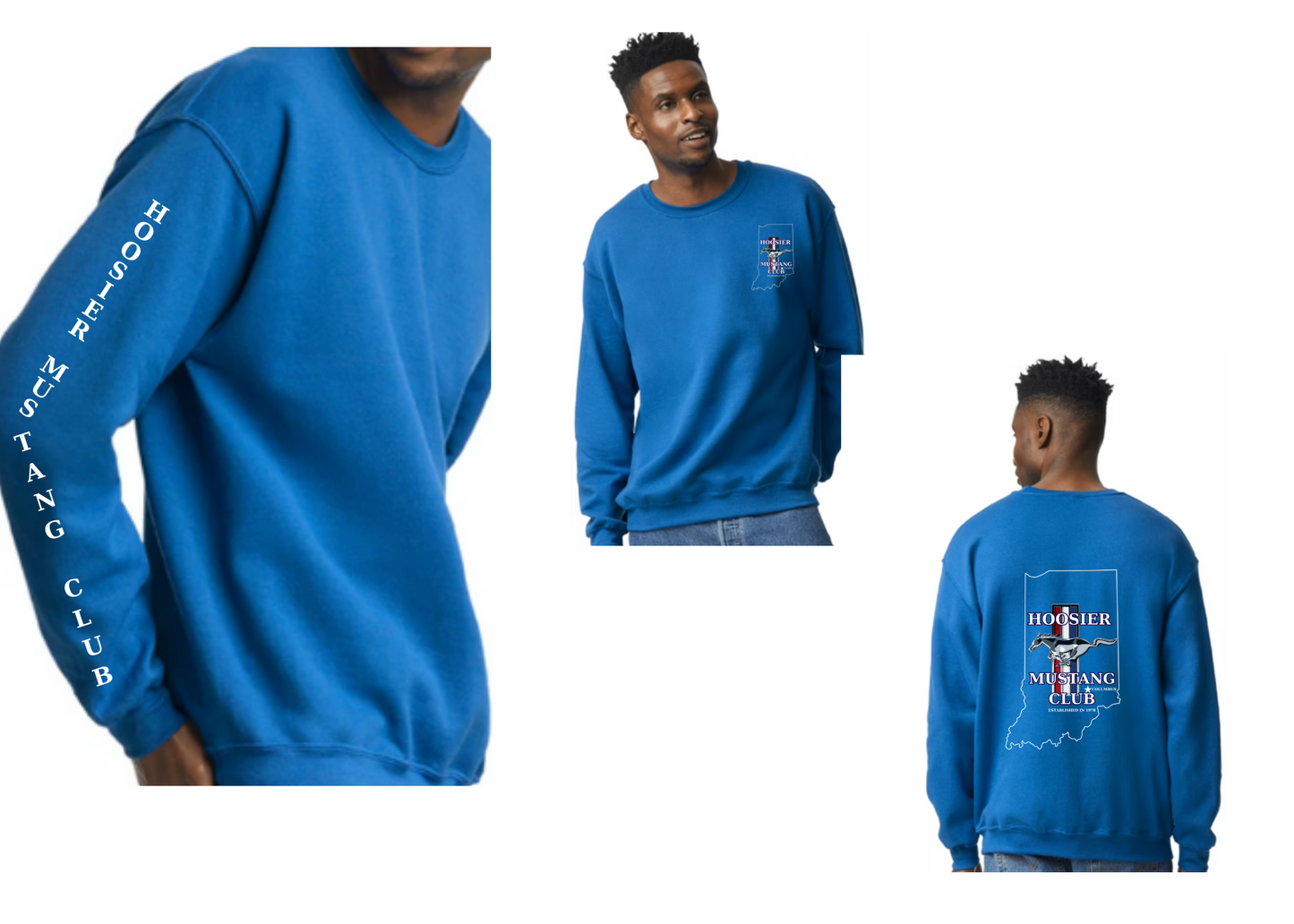 Unisex Crewneck Front Back and Sleeve Plus Size