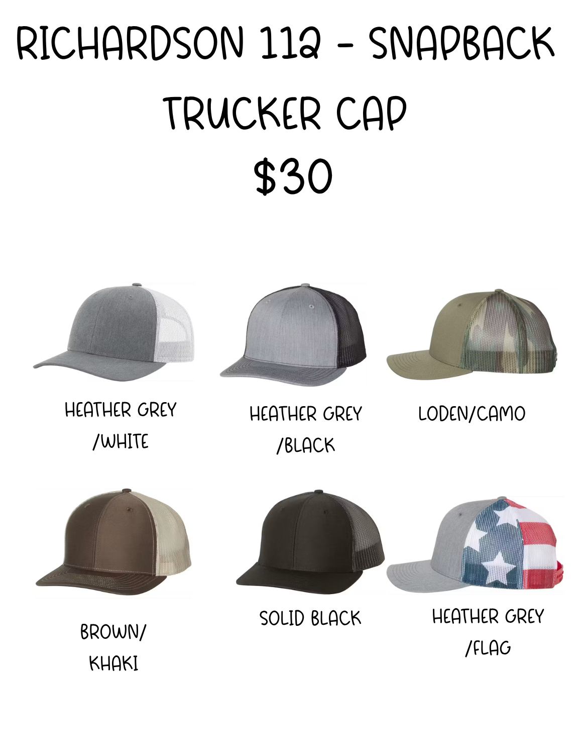 Richardson 112 - Snapback Trucker Cap with Leather Patch
